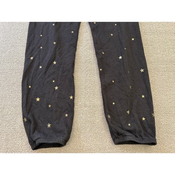 Monrow‎ Women's XS Black Joggers Gold Star Print Sweat Pants - Picture 9 of 12